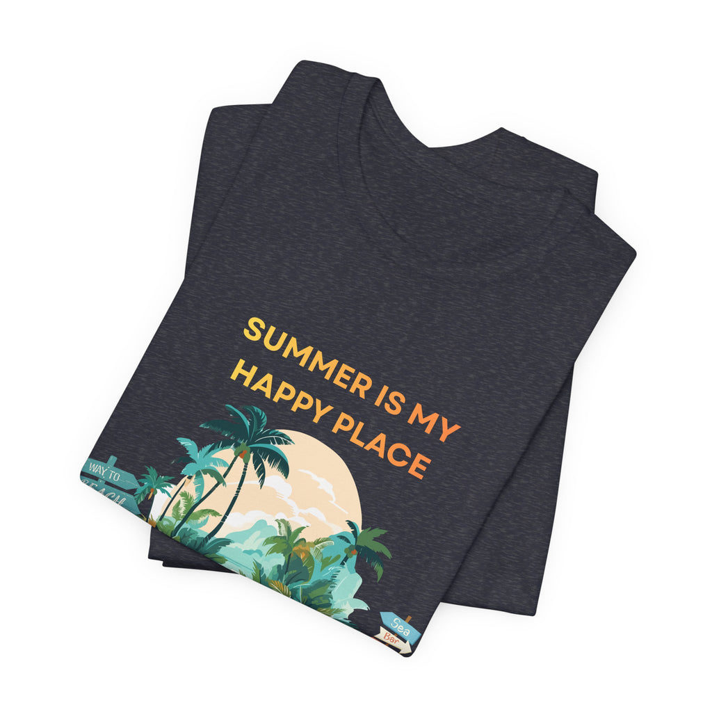 Summer Vibes Beach T-Shirt - "Summer Is My Happy Place" Graphic Tee