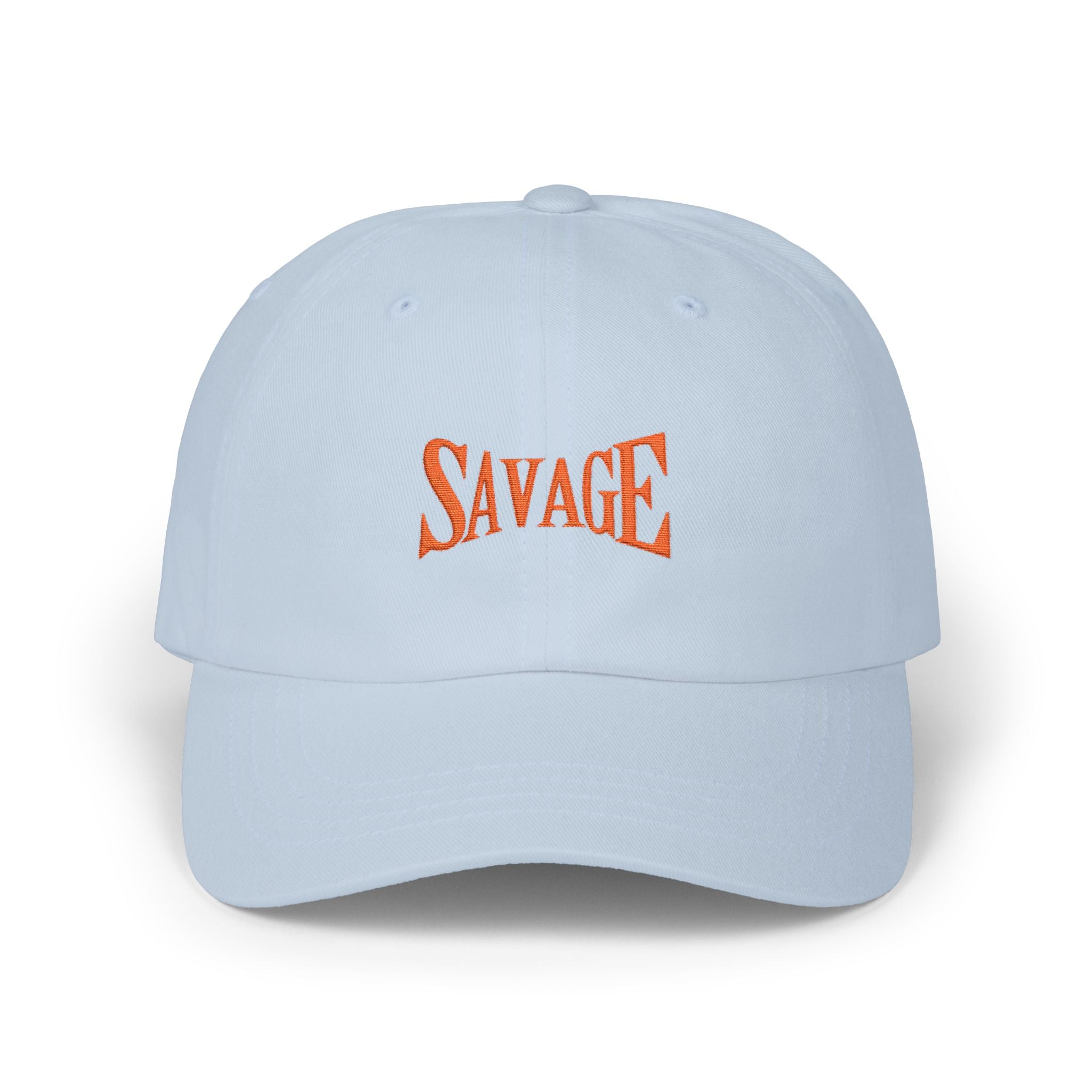 Savage Embroidered Dad Cap - White Casual Baseball Hat
