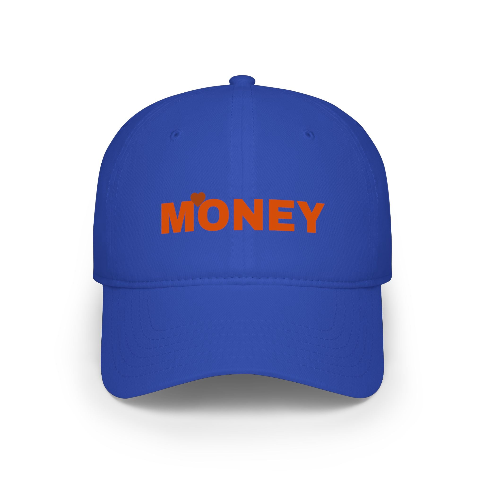 Money Embroidered Baseball Cap - Minimal Red Low-Profile Hat