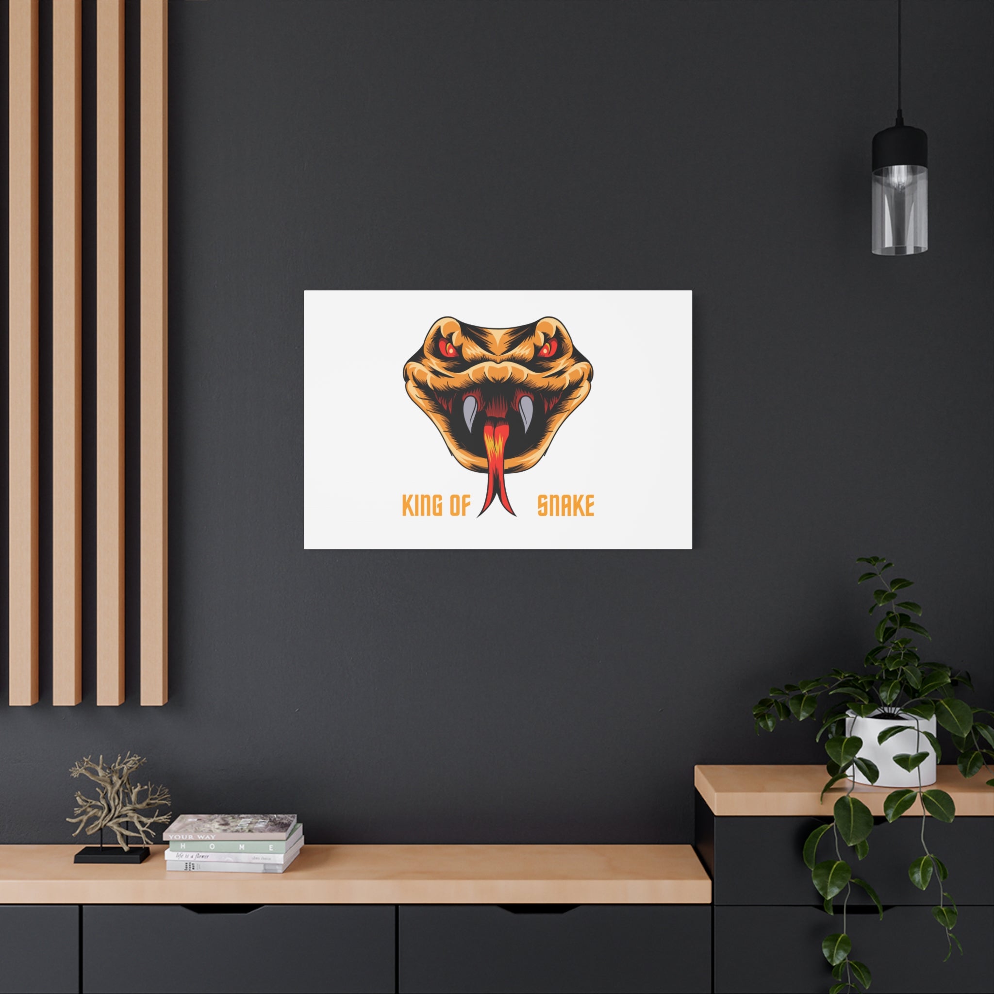 Snake Canvas Wall Art – "King of Snake" Fierce Cobra Head Matte Stretched Print