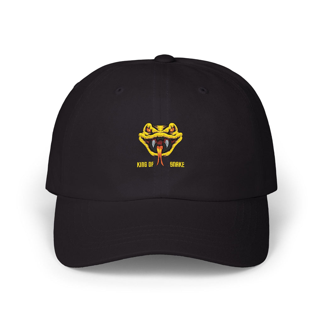 Dad Cap with Yellow Snake Embroidery — Retro Viper Logo Hat