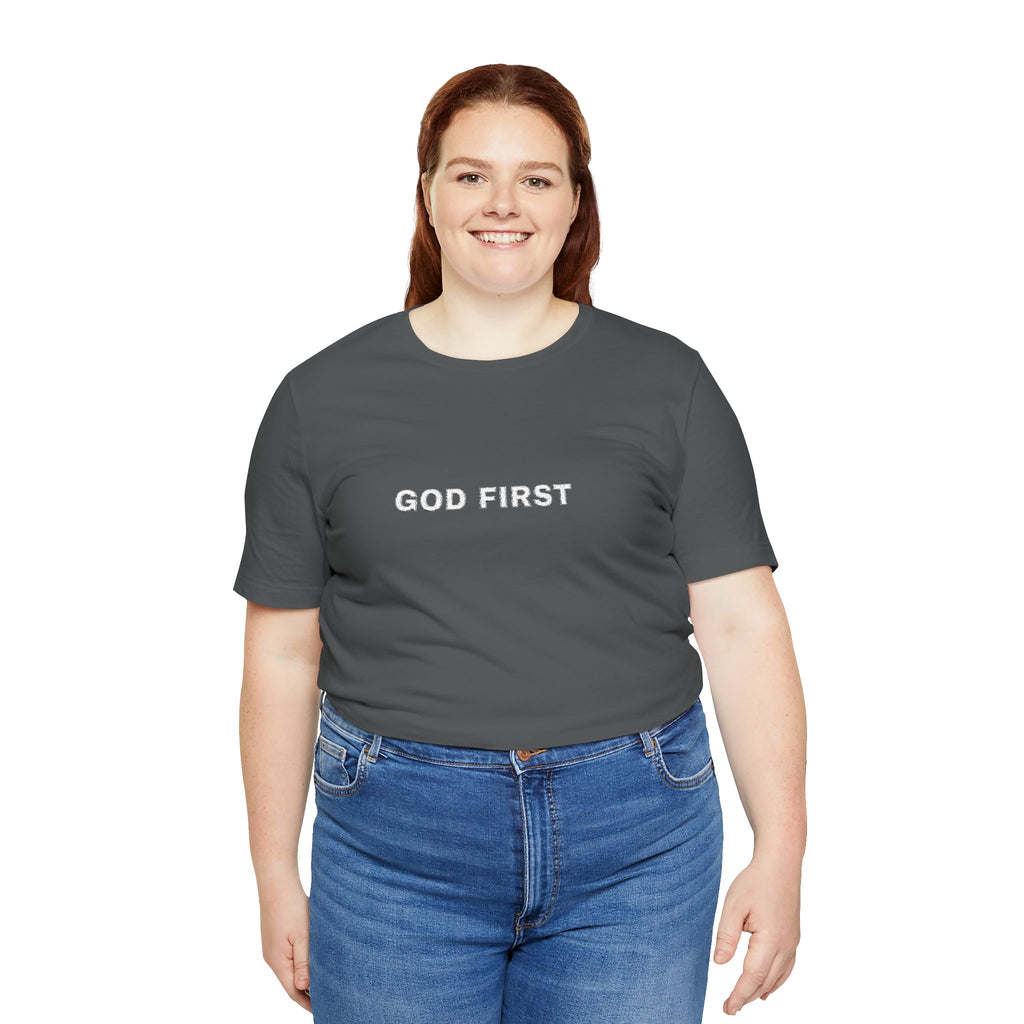 God First T-Shirt – Floral Lettering Christian Tee