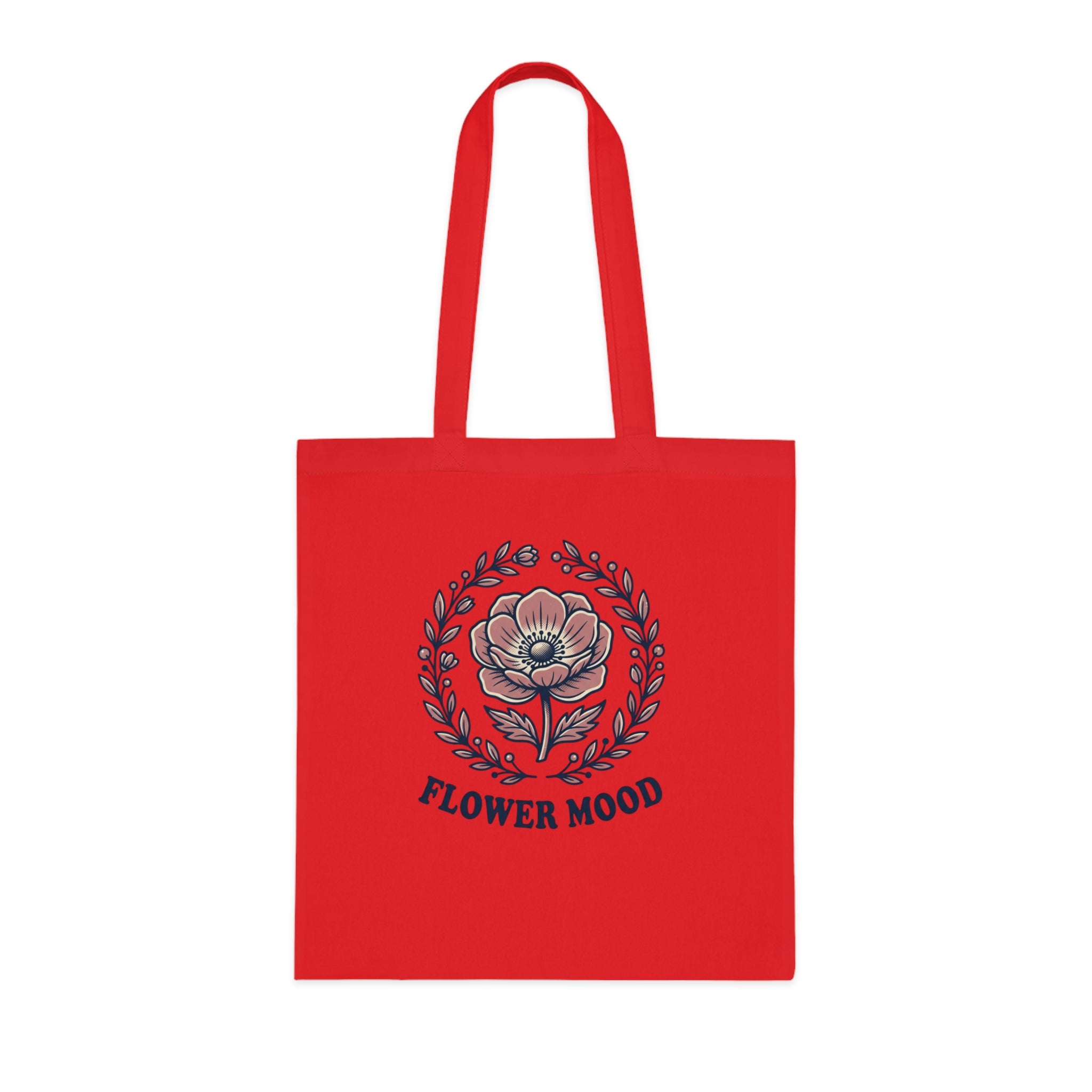 Summer Mood Floral Tote Bag – Retro Rose Cotton Tote