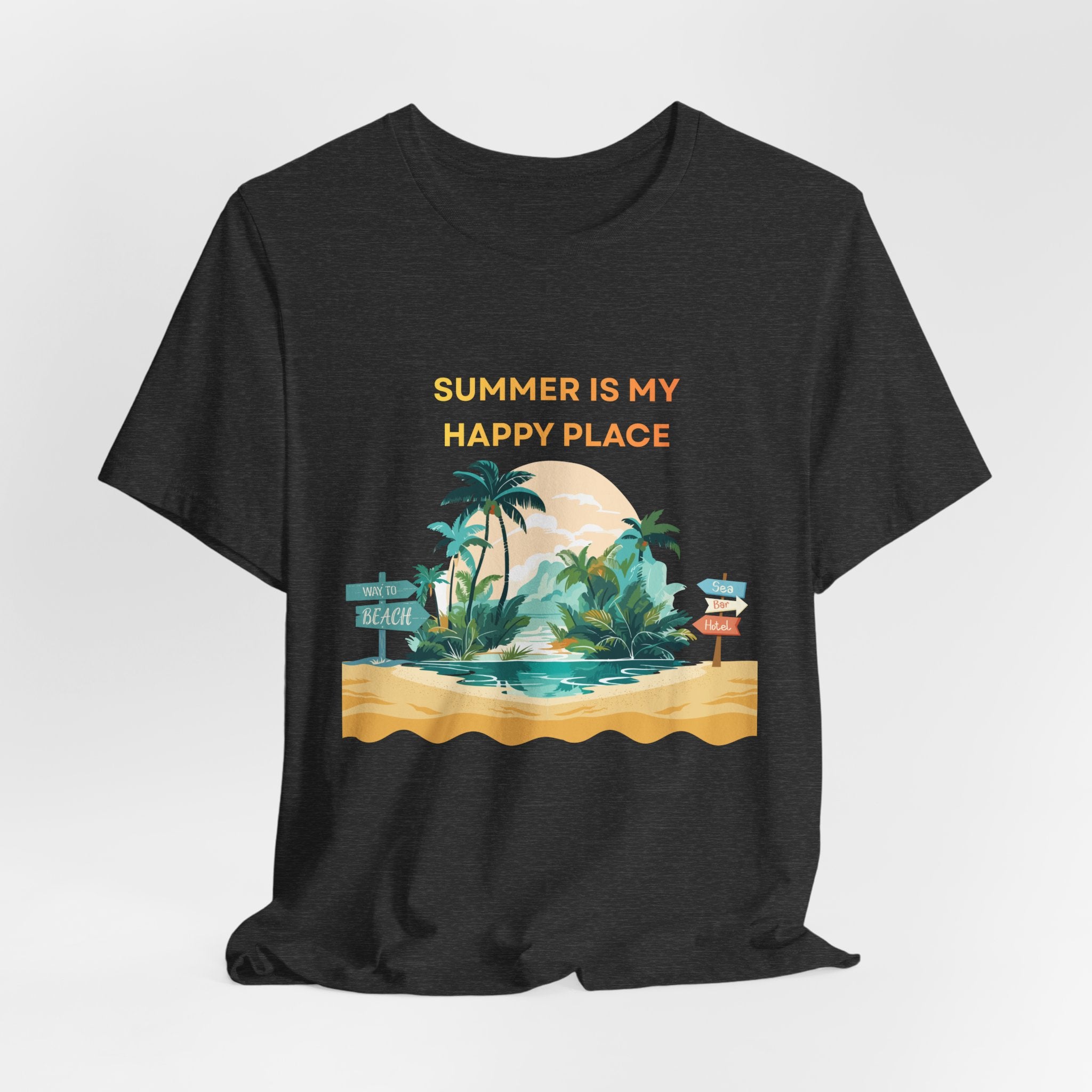 Summer Vibes Beach T-Shirt - "Summer Is My Happy Place" Graphic Tee
