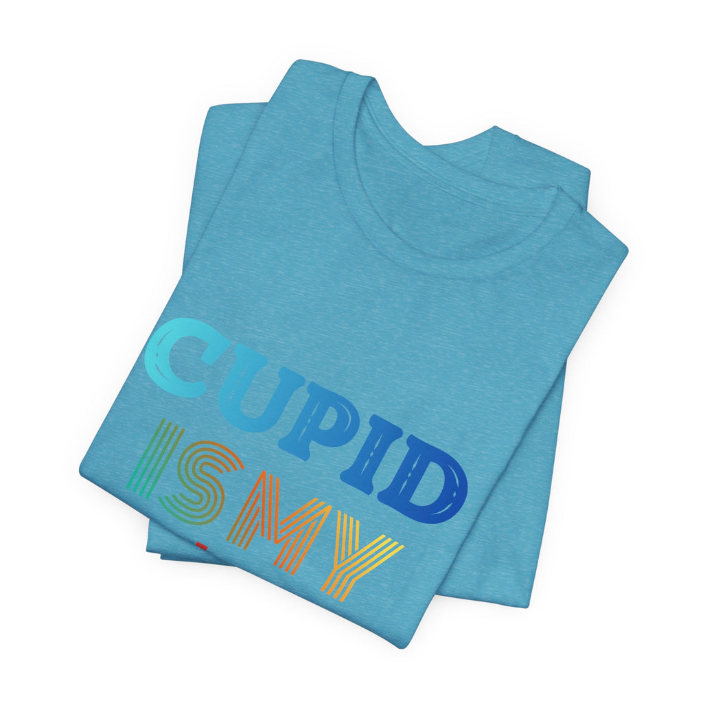 Cupid Is My Bestie Tee - Rainbow Valentine Graphic T-Shirt