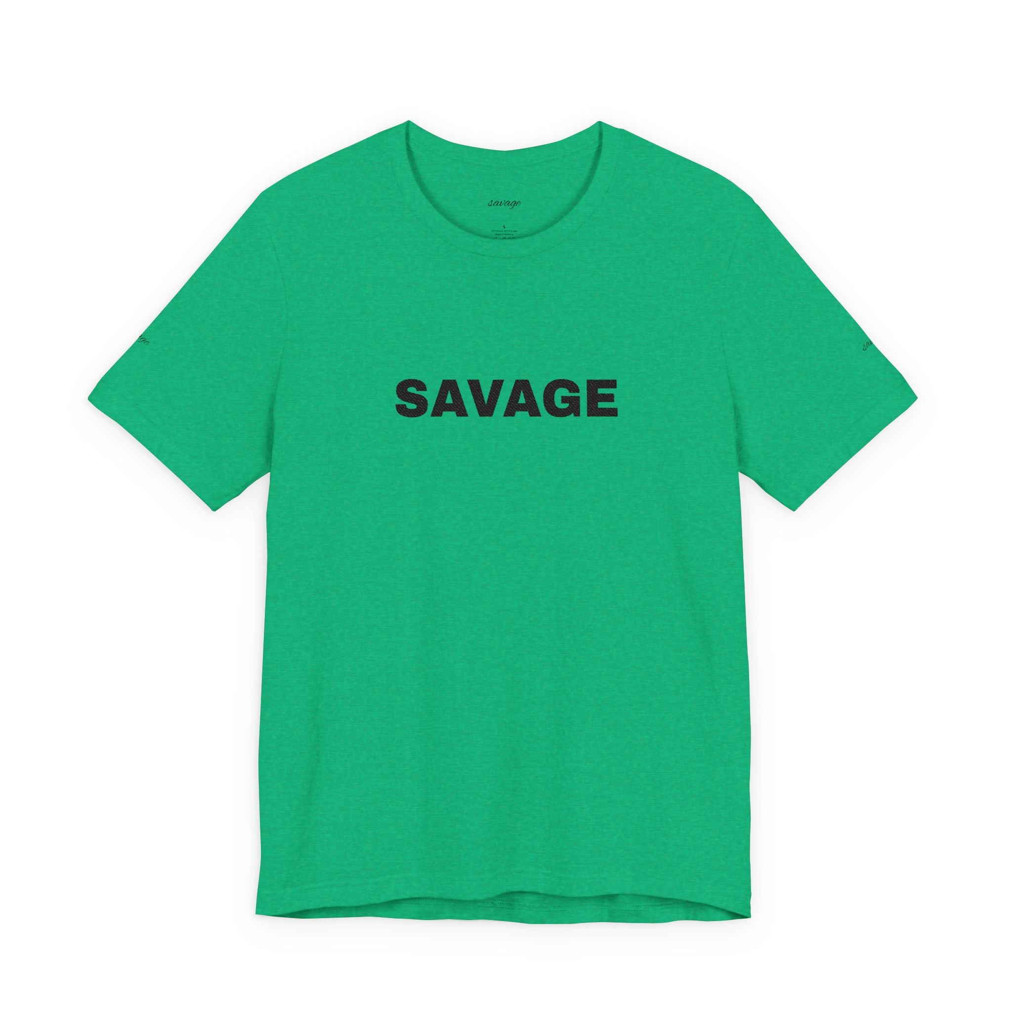 Savage Graphic Tee - Bold Text White T-Shirt