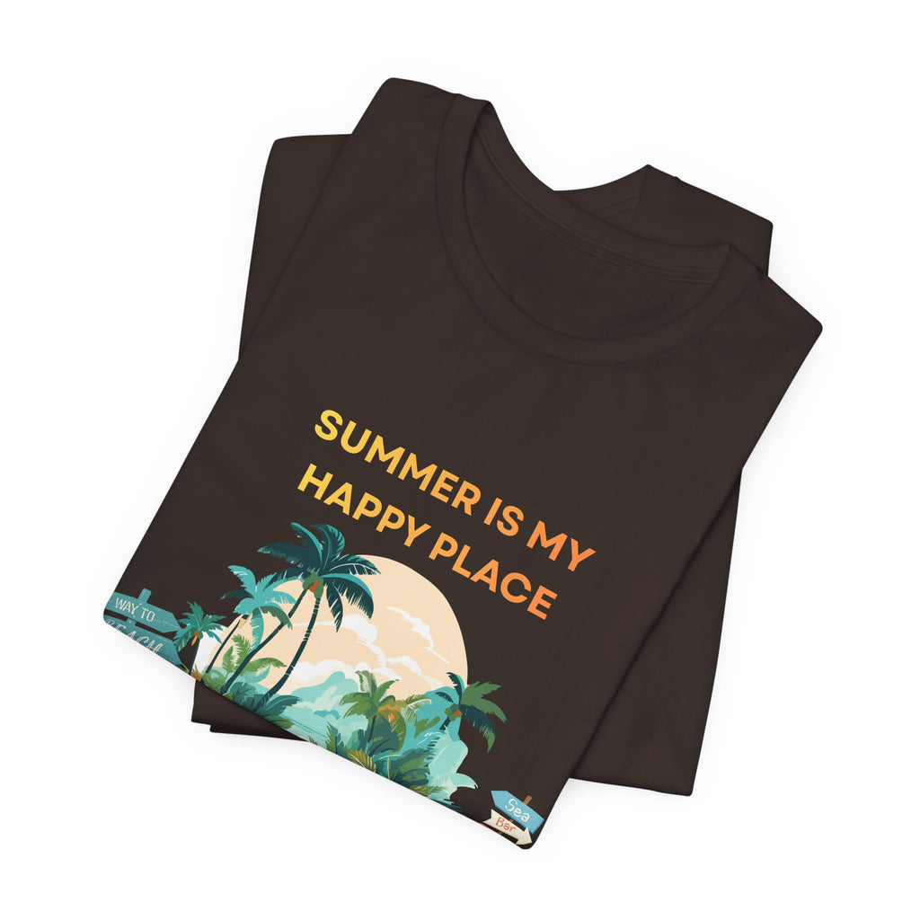 Summer Vibes Beach T-Shirt - "Summer Is My Happy Place" Graphic Tee