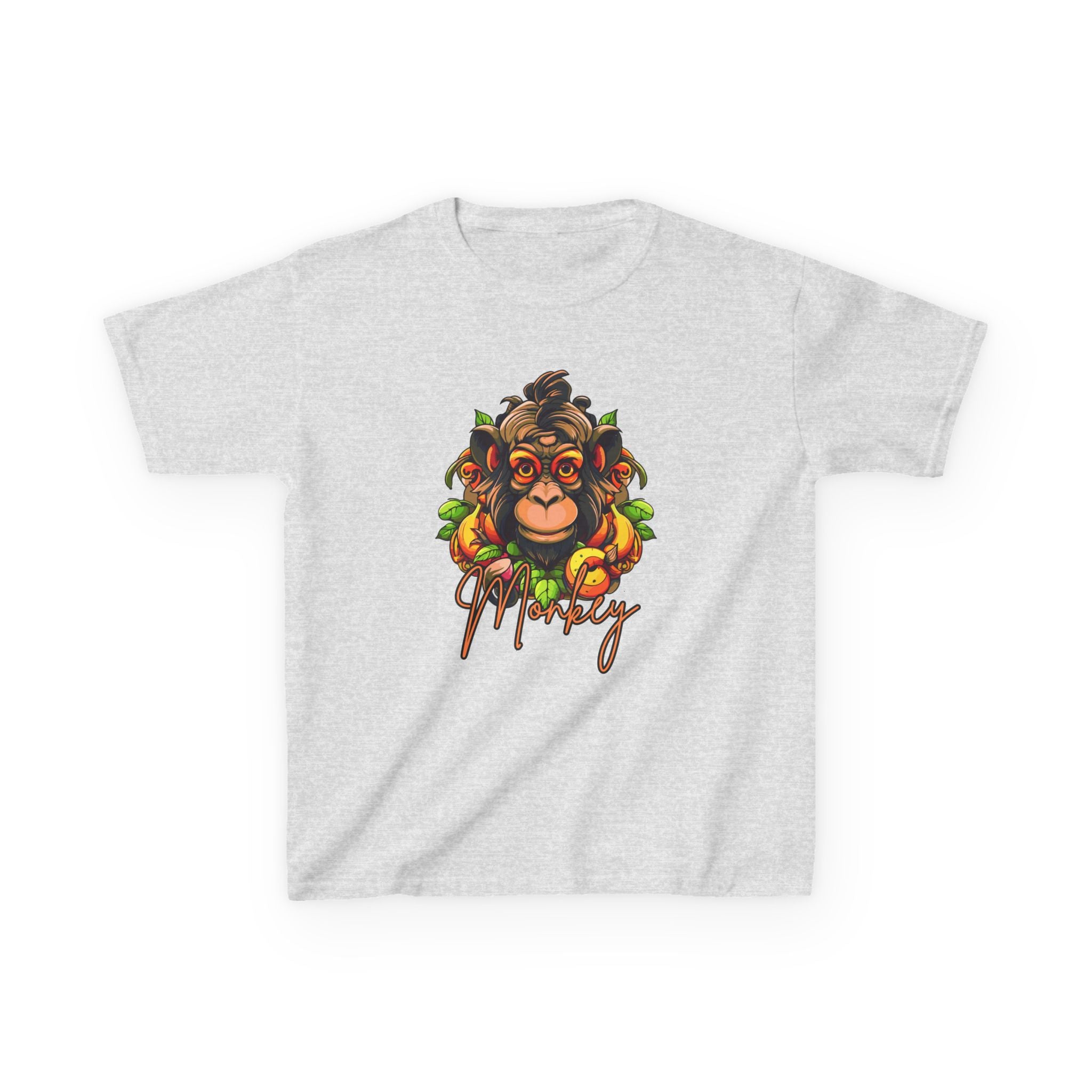 Kids Monkey Fruit Graphic Tee — Cute Tropical Chimp Design