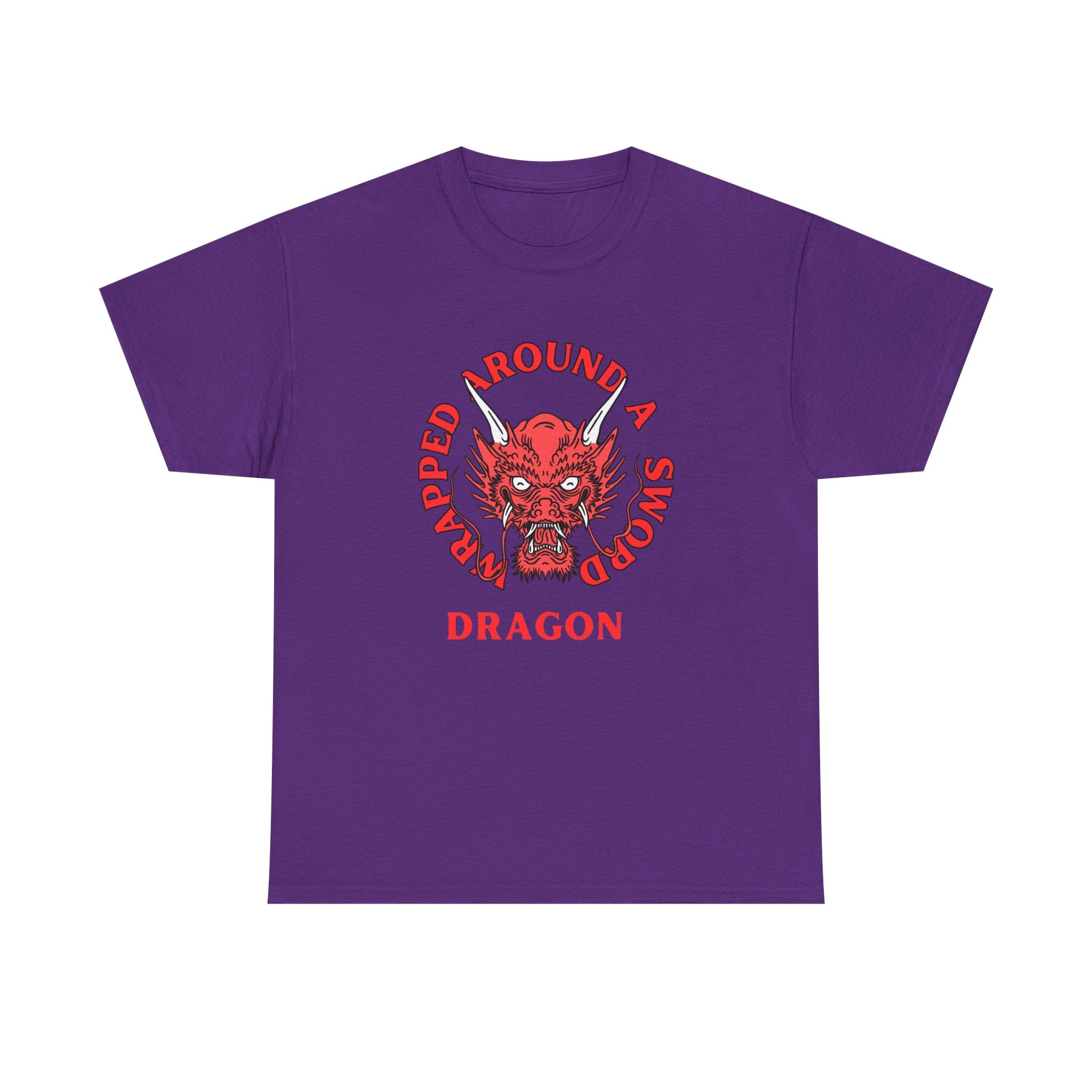 Dragon Tee — 'Wrapped Around a Sword' Red Dragon Graphic T-Shirt
