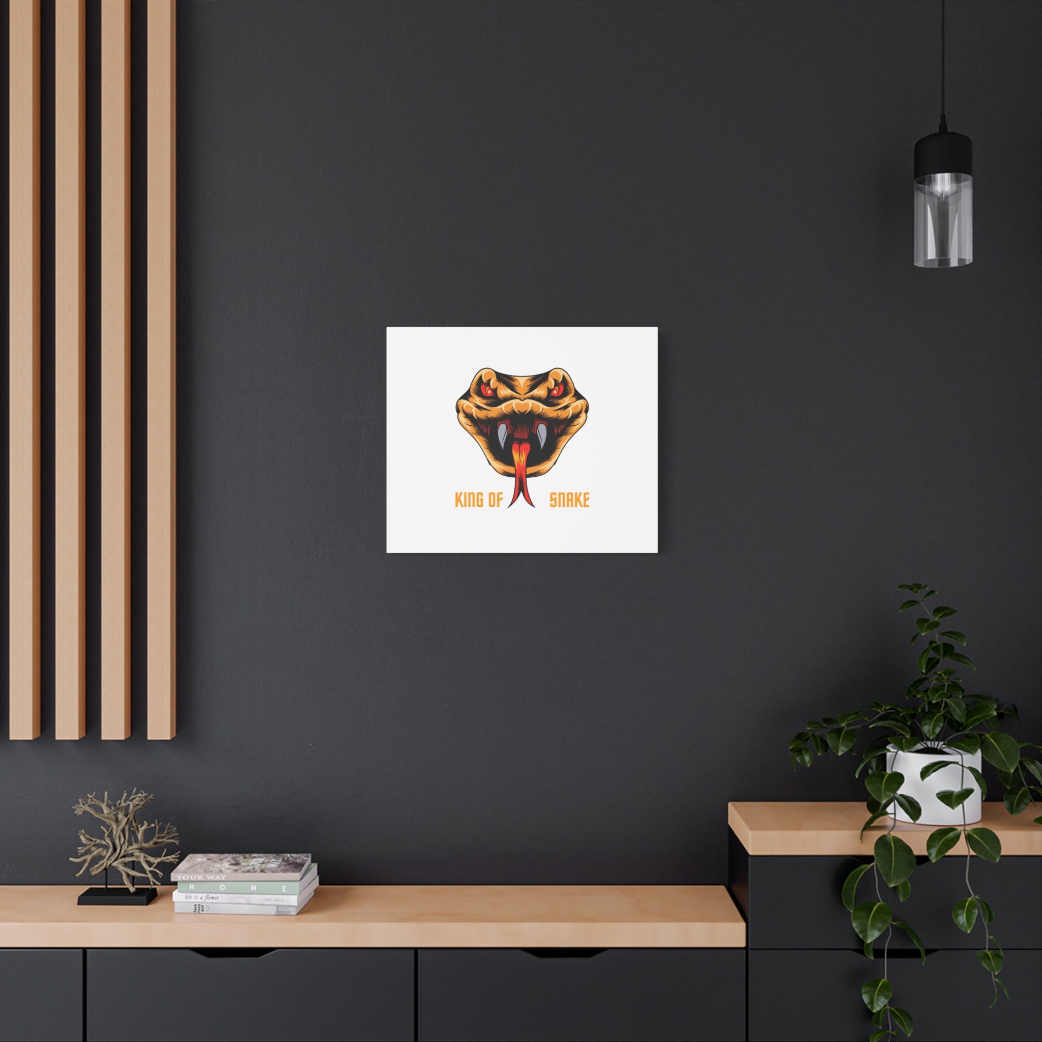 Snake Canvas Wall Art – "King of Snake" Fierce Cobra Head Matte Stretched Print