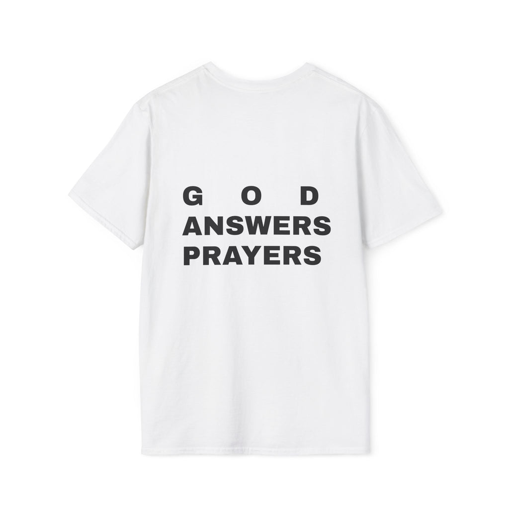 God Is Good Heart T‑Shirt – "God Answers Prayers" Christian Faith Tee