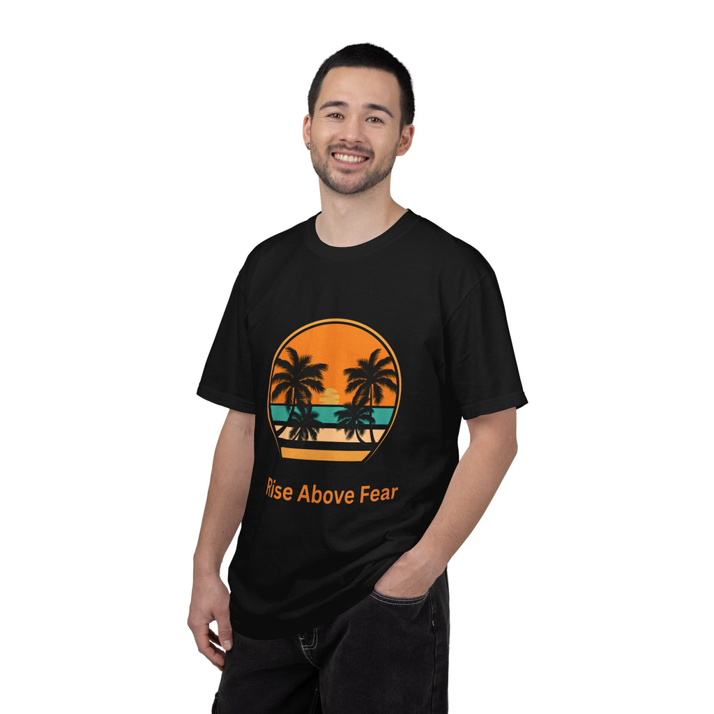 Rise Above Fear T-Shirt — Vintage Sunset Palm Tee