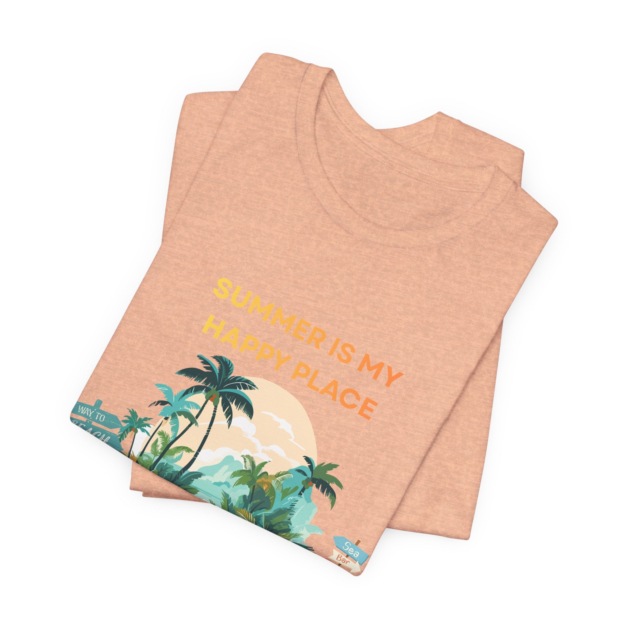 Summer Vibes Beach T-Shirt - "Summer Is My Happy Place" Graphic Tee