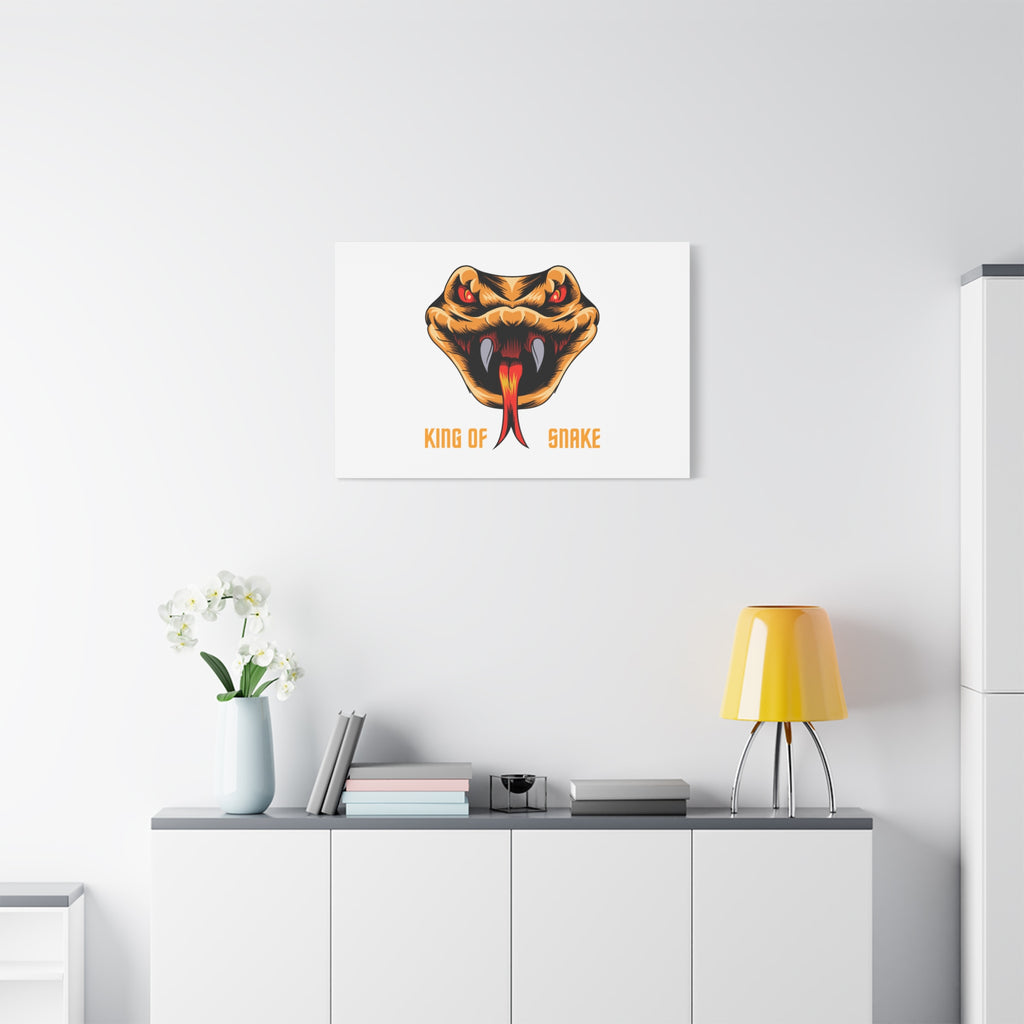 Snake Canvas Wall Art – "King of Snake" Fierce Cobra Head Matte Stretched Print
