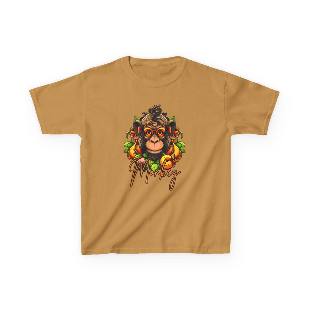 Kids Monkey Fruit Graphic Tee — Cute Tropical Chimp Design