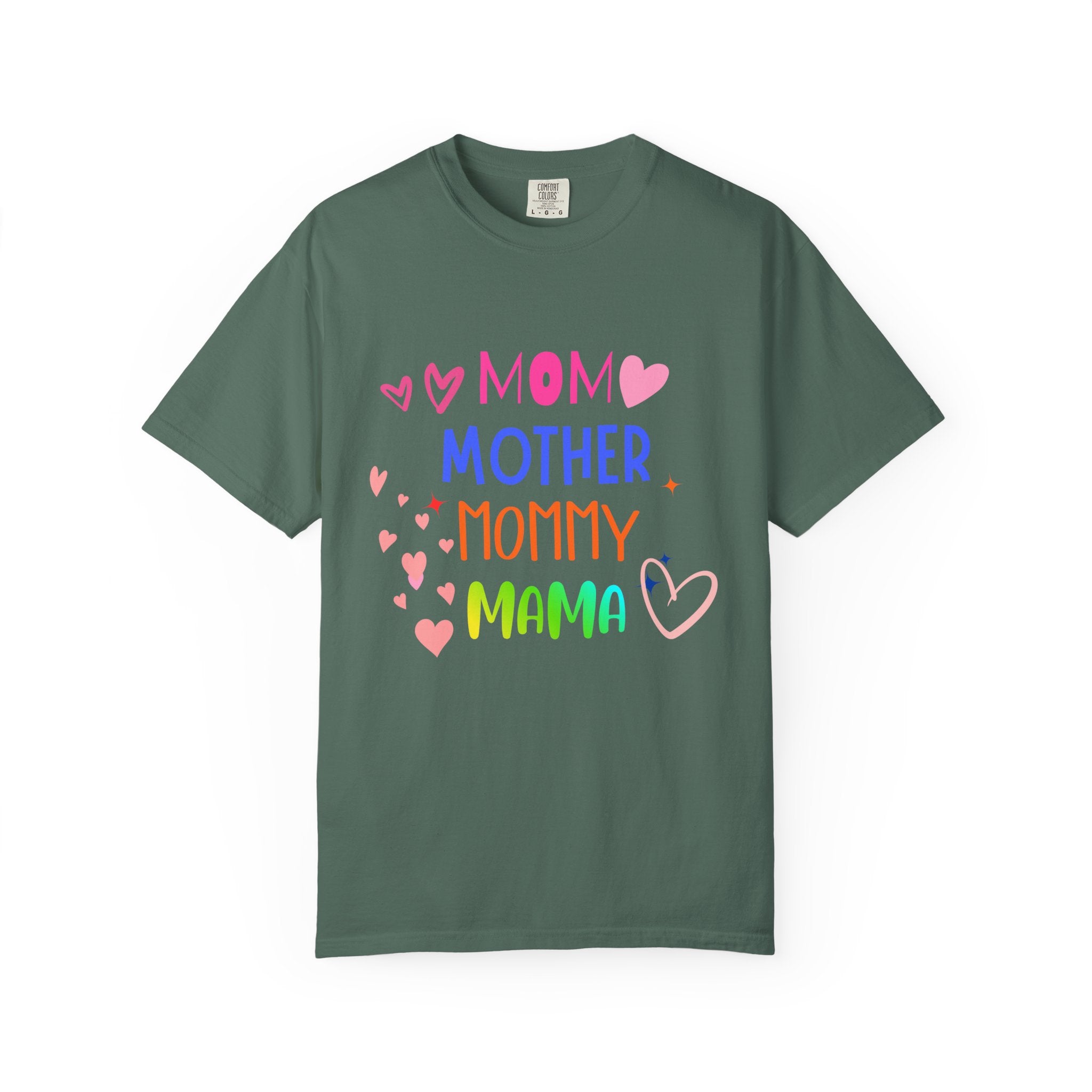 Mom • Mother • Mommy • Mama Colorful Hearts T-Shirt — Mother's Day Gift